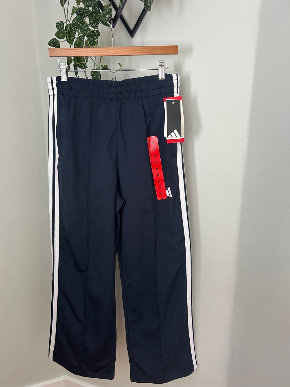 adidas Navy Joggers with White Side Stripes
